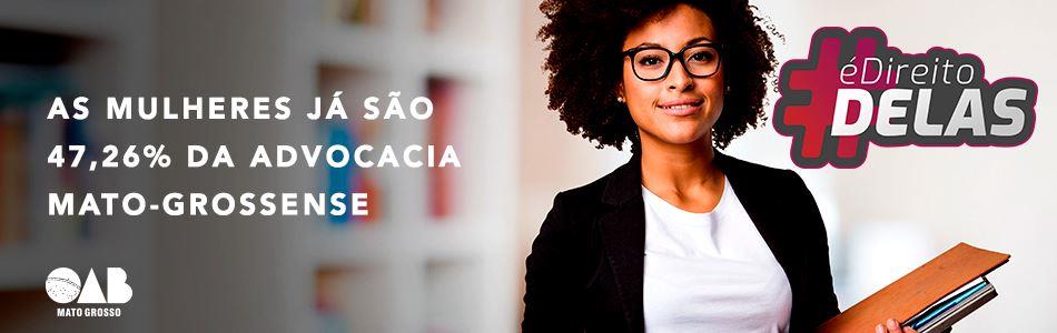 Banner campanha o direito é delas do Março Mulher 2019