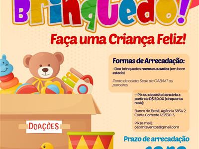 Notícia destaque: OAB-MT lança campanha para arrecadar brinquedos