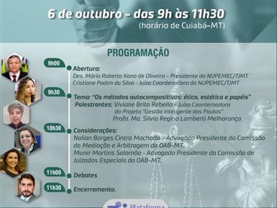 Foto da Notícia: OAB-MT participa de webinário do TJ-MT sobre métodos autocompositivos