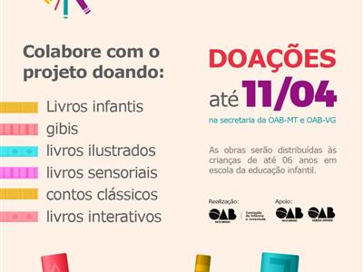 Foto da Notícia: OAB-MT arrecada livros infantis para crianças de até 6 anos