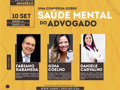 Foto da Notícia: Evento on-line coloca em pauta a saúde mental dos profissionais da advocacia