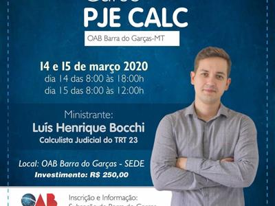 Foto da Notícia: OAB Barra do Garças oferece curso sobre PJE Calc