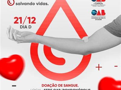 Foto da Notícia: Subseção de Rondonópolis promove dia 'D' de doação de sangue