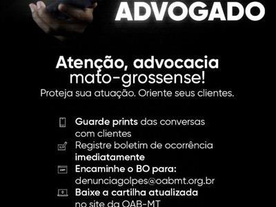 Notícia destaque: OAB-MT lança cartilha orientando população a não cair em golpes