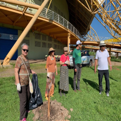 OAB-MT faz plantio no entorno da Arena em evento do Cuiabá, 300 sombrinhas